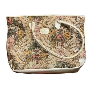 Vtg M-Sport Floral Tapestry Weekend Shoulder Bag Carry On Luggage
